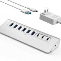 Adaptateur multiport USB-C Hub avec câble Ethernet et fonction de commutateur de type