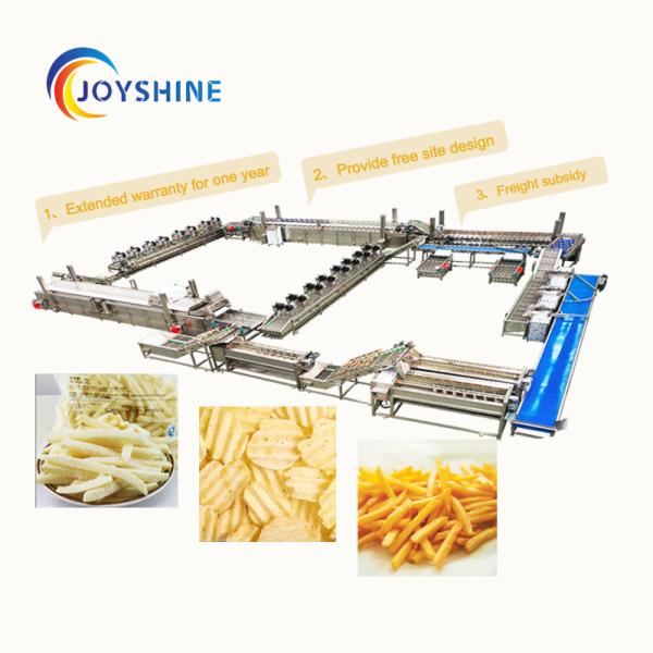 Automatic 200kg/Hour Potato Chip Production Line 220V 500 / 1000 / 2000kg/H