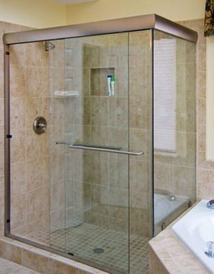 Hotel Shower Doors Frameless Glass , Bathroom Doors Glass Bright