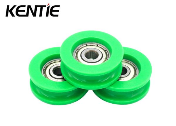 626ZZ 6x31x11.5mm Ball Bearing Pulley / U Type Green Sliding Door Roller Wheels