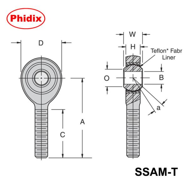 SSAM-T/SSAF-T Series Stainless Steel PTFE-Lined Rod Ends | High Corrosion Resistance for Cleanroom & Food-Grade Environments