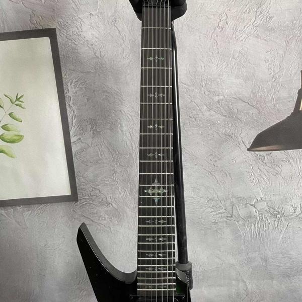 Custom 7 Strings Bird of Prey Neck Inlay Special Body Green Burst Flamed Maple Top Electric Guitar