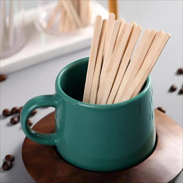 Eco-Friendly Flat Wooden Cocktail Stirrers 110mm 140mm Disposable and Sustainable