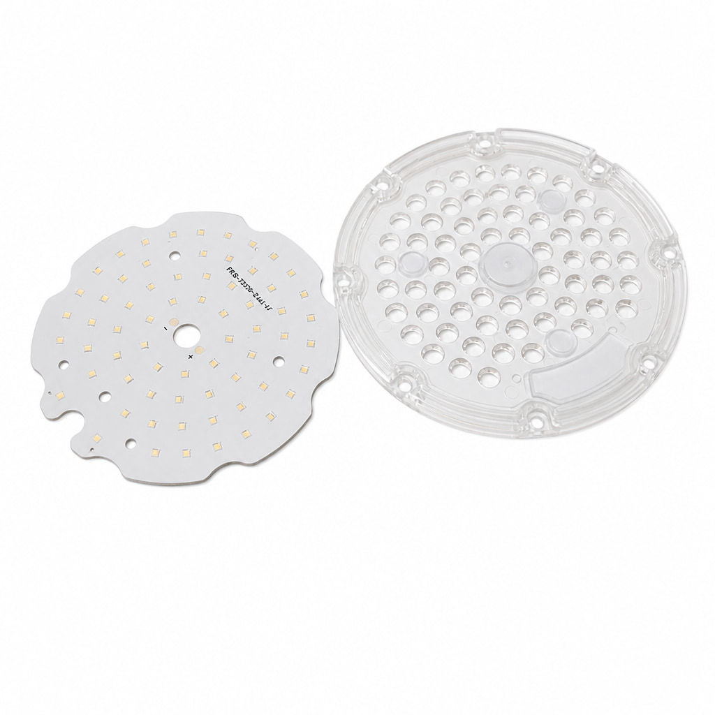 Custom 120 Degree 64 LED 3030 SMD Optical Lens with 93% Transmittance for LED Street Light OEM ODM