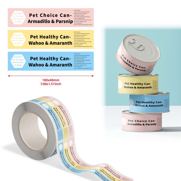 Custom Printed Color Printing Logo Pet Choice Can Armadillo Parsnip Label Design for Canned Food Labels