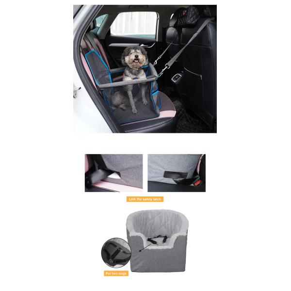 Luxury Pet Bed Foldable Grey Front Dog Car Seat Travel