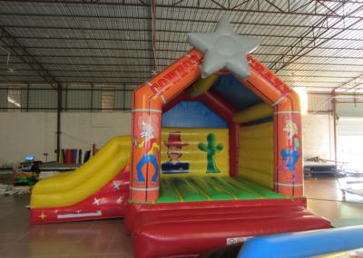 Combinação simples com tema de estrela inflável Wild west cowboy salto inflável com slide para festa