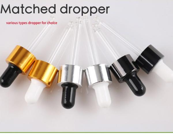 5ml 10ml 15ml 20ml 30ml 1oz empty Essential Oil Bottle White Frosted Glass dropper Bottle with Gold Ring Dropper Cap