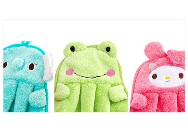 Cute cartoon kitchen super absorbent hanging towel non-hairing thick coral fleece towel