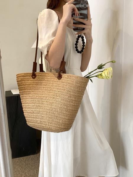 Crochet Straw Raffia Tote Bag Handmade Luxury Tote Handbag Beach Bag Handle Raffia Straw Bag Eco-Friendly New Design Crochet Tote Bag