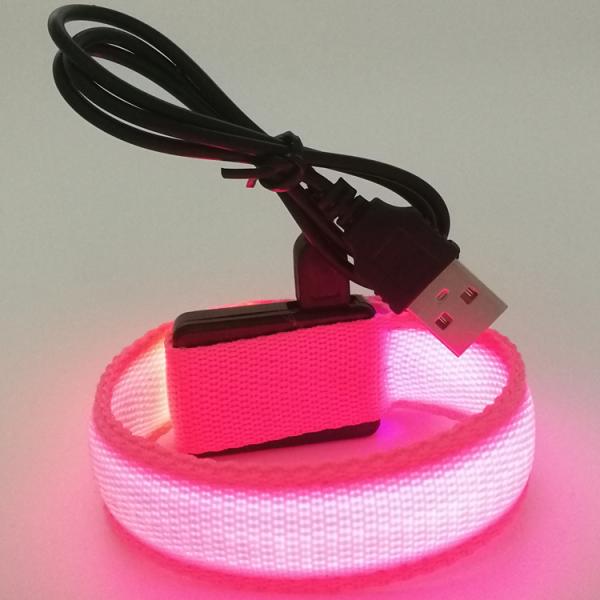 Custom Offset Printing Nylon Flashing LED Bracelets Glow in Dark for Events Concerts