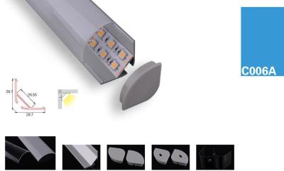 LED Strips triangle shape Aluminum Profile Anodized  6063 T5 Aluminum Alloy1M 2M 3M length CE Rohs clear milky cover