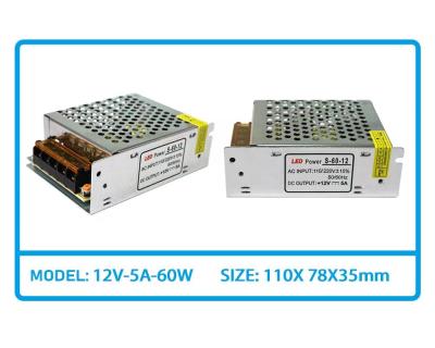 LED Power Supply 60W DC 12V 5A S Power Supply For LED Strip Light