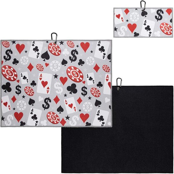 GRS Printed Microfiber Soft Golf Towel With Custom Logo Waffle Towel