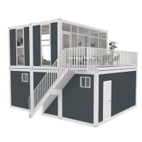 BOX SPACE 2 andares Container de embarque de 40 pés Casa com garagem Luxo Modular Container de embarque Casa 2 Camas Design