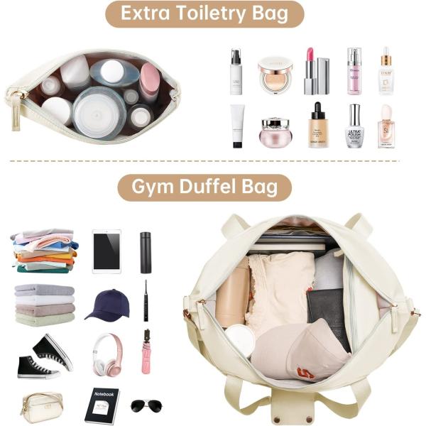 Women Overnight Weekender Tote Bags With Charging Port and Shoe Compartment