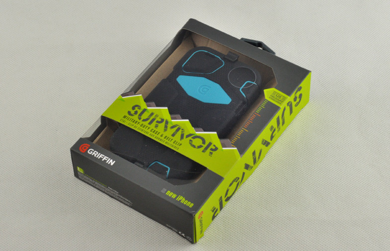 Waterproof Cell Phone Survivor Cases Silicone Black / Pool Blue For Iphone 5G