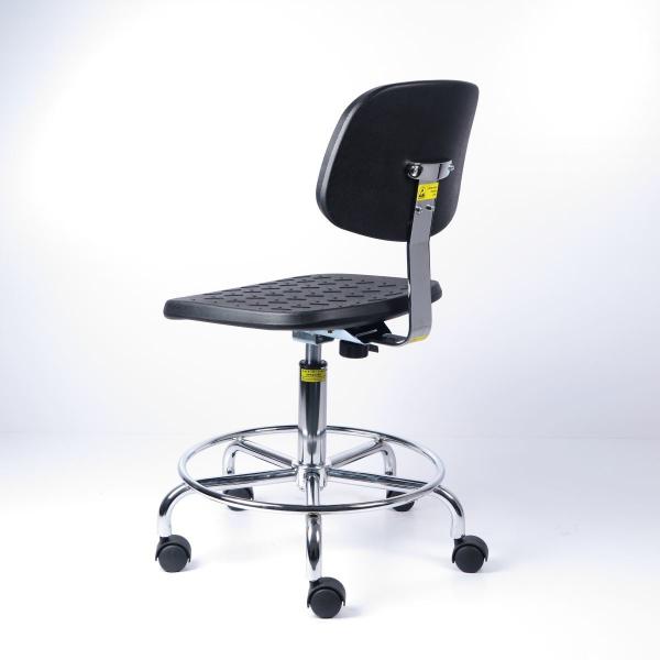 Durable Polyurethane Industrial Production Chairs With Chroming Five Star Leg And Fixed Foot Ring