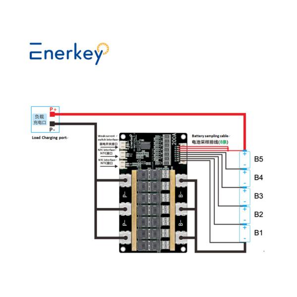 Enerkey Batería de alta calidad BMS 5S 200A Lifepo4 BMS Li-ion / LiFePO4 / Lto / SIB para bicicleta eléctrica