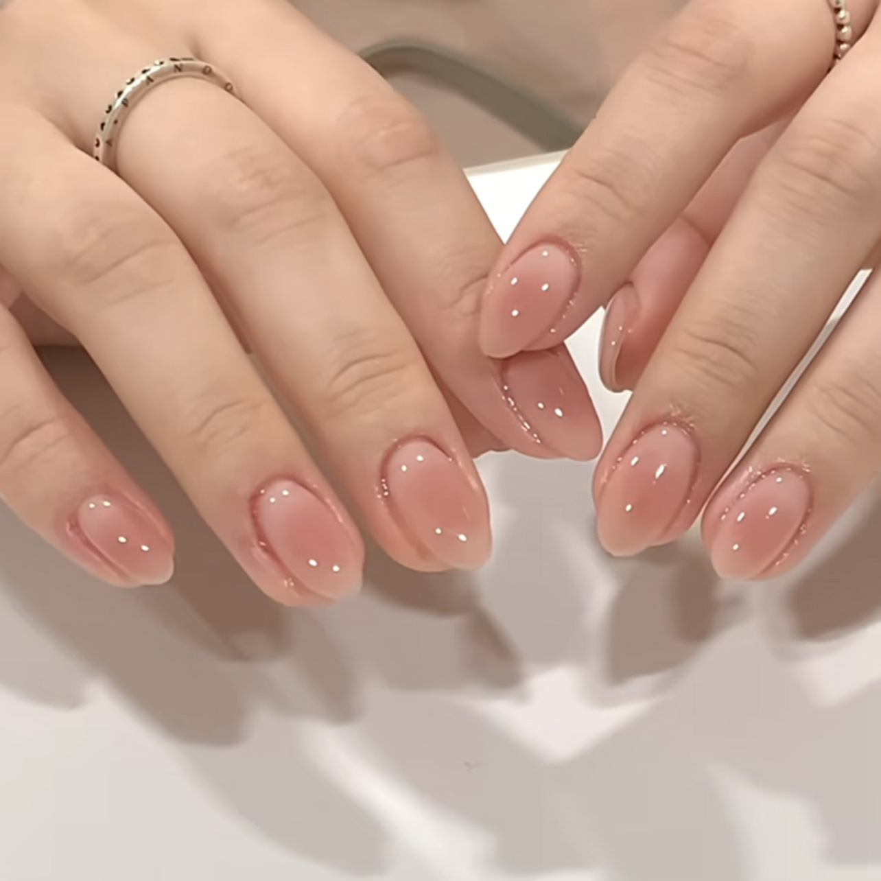 CE Cat Eyes Press On Nails ODM Short Almond Fake Nails Solid Color