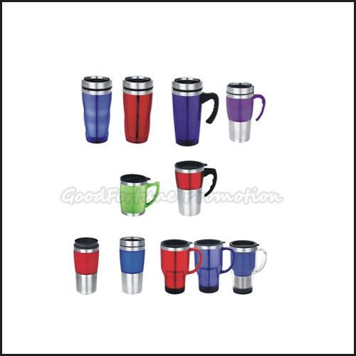 Insulated Custom Coffee Cups Dual Material Plastic And Steel 11 Oz Coffee Cups