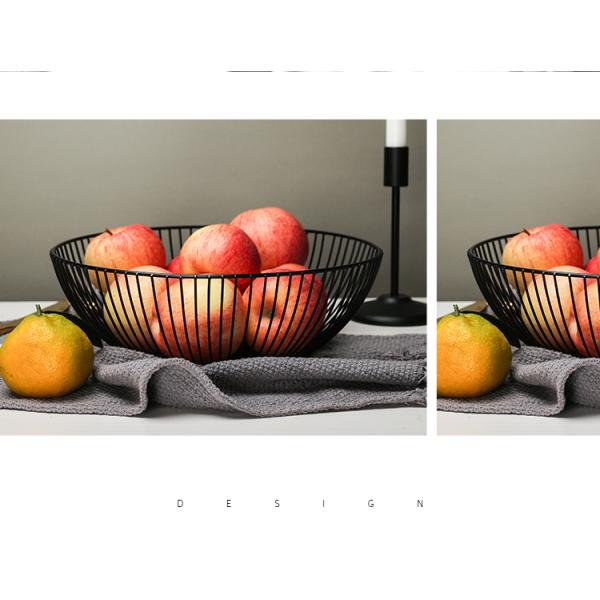 Gold Pink Iron Fruit Basket For Kitchen Table For Organizing Fruits And Vegetables 25-28cm