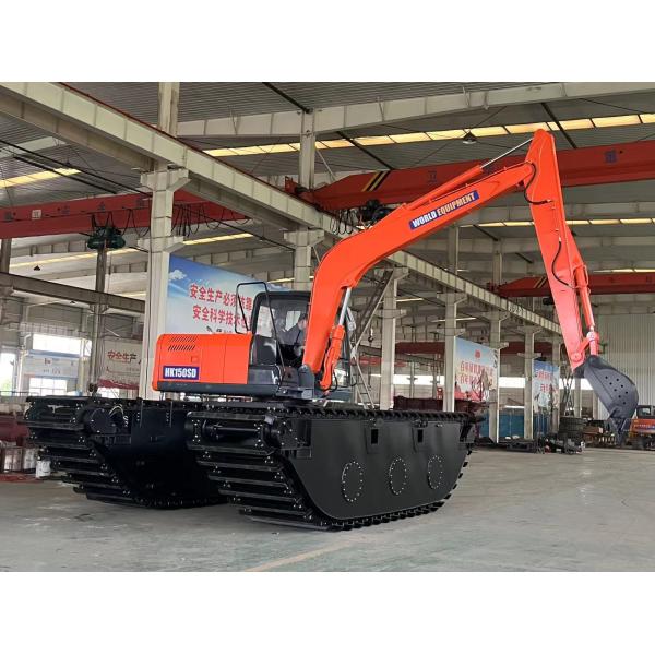 China Top Brand Excavadora anfibia no utilizada HK150SD con 0,25 M3 Máquina de limpieza de río Boom de largo alcance