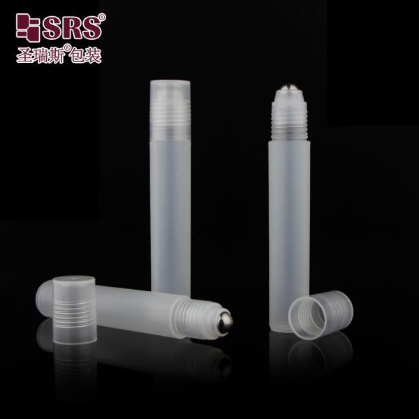 Round Clear Matte Glossy PP PCR Plastic Roller Steel Ball Massage Roll On Bottle 15ml