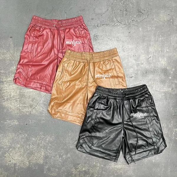 Camisas de polo de cuero personalizadas calzoncillos de 2 piezas conjunto de sweatsuits botón de arriba de polo camiseta de tirón de carga calzoncillos calzoncillos de deporte para hombres