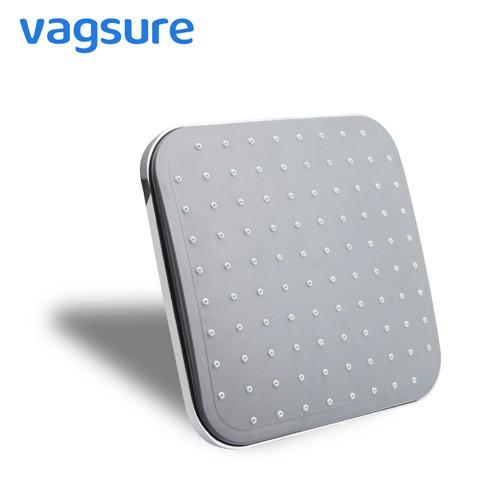 Big Size Square High Pressure Rainfall Shower Head ABS / Softer Silicon Rubber Material