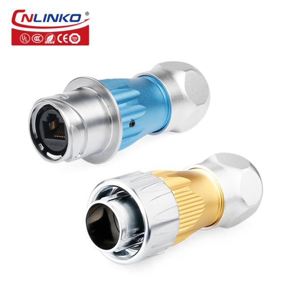 Cnlinko CE/CCC Approval Metal Circular Ethernet Rj45 Industrial Connectors Outdoor Waterproof Rj45 Female Connector