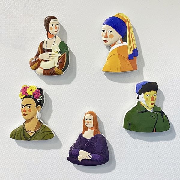 Classic Oil Painting Character Zinc Alloy Lapel Pin Art Cultural Brooch Centrifugal Cast Equipment