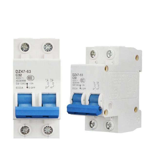 carril DZ47-63 2 poste 10A 32A 63A 400V Mini Circuit Breaker MCB del dinar de 35m m