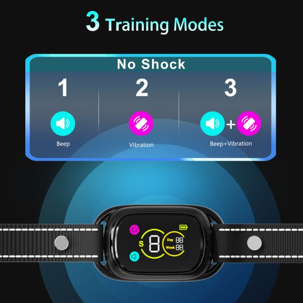 AI Intelligent Recognition Rechargeable Waterproof Eco-Friendly Plastic Nylon New Automatic Dog Training Collar Pet Stop Barking
