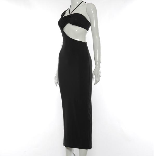 Irregular Cut Out Womens Party Maxi Dresses With Unilateral Sleeves