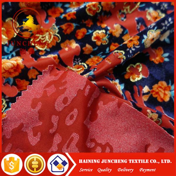 Factory Direct Custom Design Digital Print Burnout Silk Velvet Fabric