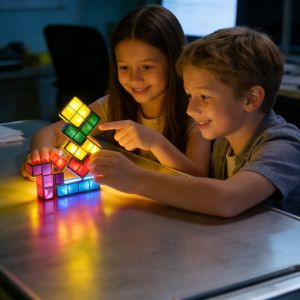 Tetris Lamp Adjustable Color DIY Stacking Night Light LED Table Lamp For Bedroom Living Room Children's Room