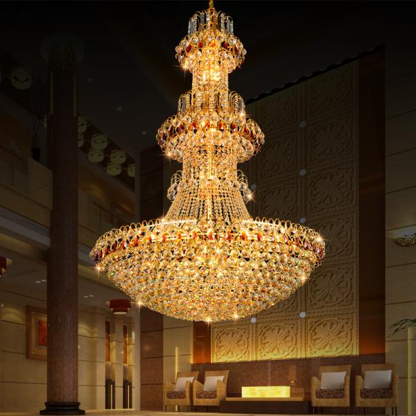 Romantic Crystal Chandeliers Lamps Luxury Wedding Hotel Lobby Hall Decoration LED Chandelier Pendant Light