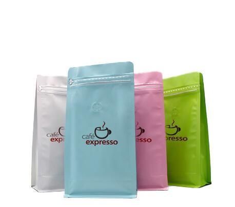 coffee bag /al foil standing zipper bag with valve wholesale packaging bag manufacturer