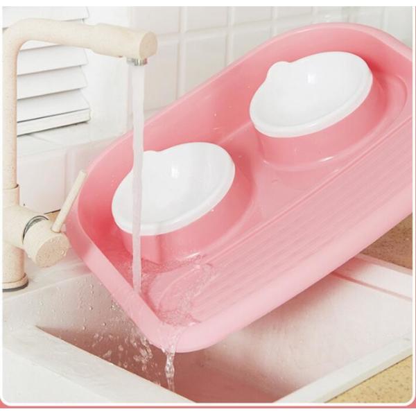 Non Slip Plastic Feeding Dishes No Spill Pet Dog Cat Double Food Water Bowl For Cat Dog, Premium Colorful Dog Water Food