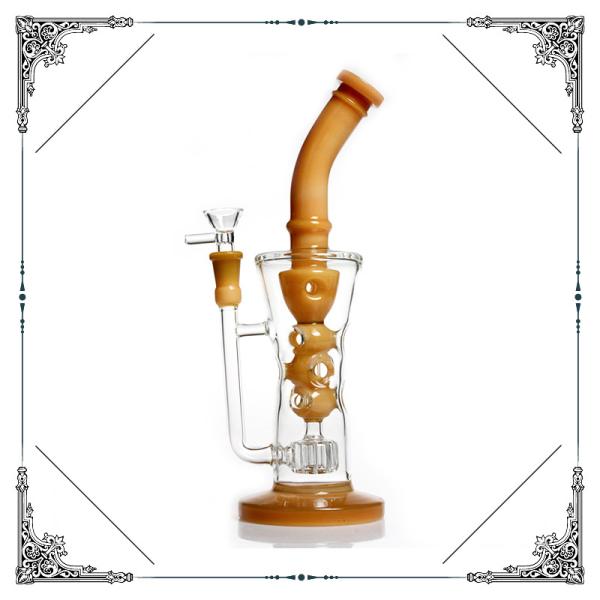 Nine Holes Recycler Water Bong Vertical Matrix Perc Glass Hookah Water Pipes