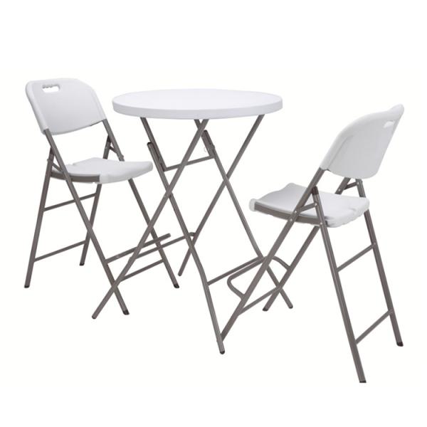 Mail Packing Portable Round Plastic Metal Folding Dining Table for Modern Design Style