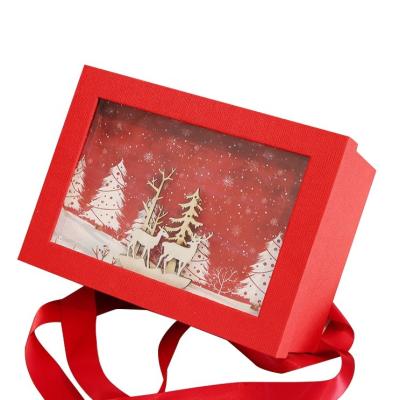 Natal de papel luxuoso da caixa de presente do cartão que empacota o tamanho personalizado