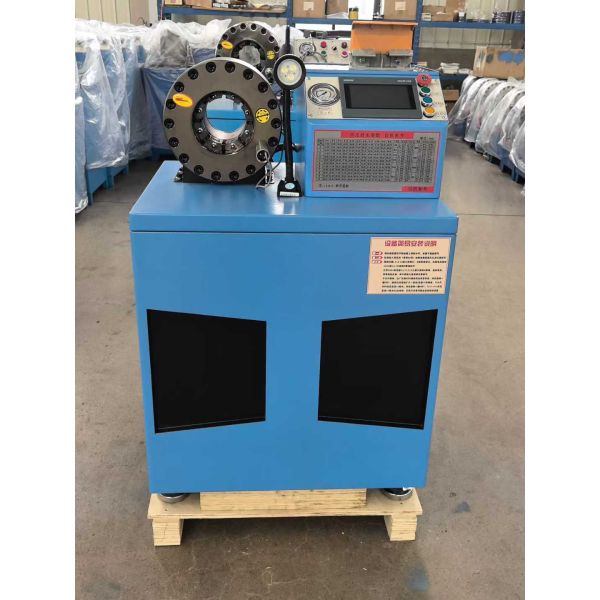 2 Inch 600T Crimping Force Blue Color Crimping Size Reach 2.5 Inch With Fast Change Mould Tools Rubber Hose Crimping Machine With 6-51mm Range And 10 Interchangeable Dies