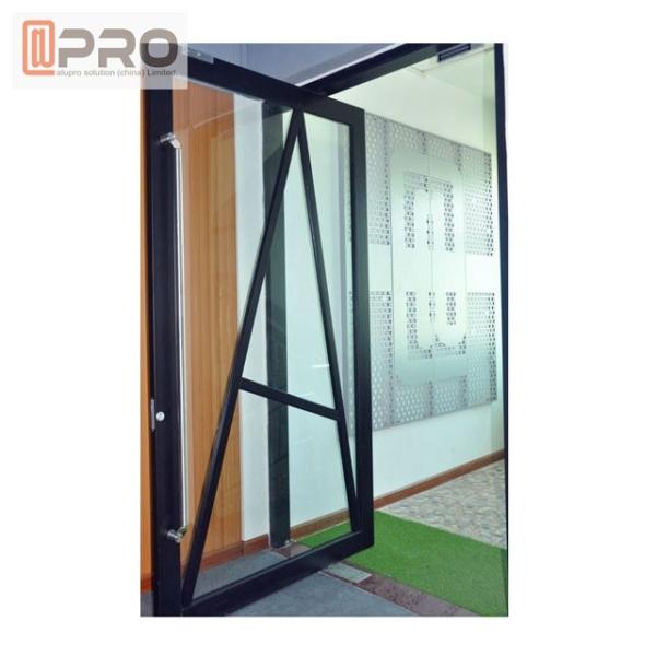 Portas articuladas de alumínio residenciais feitas sob encomenda, porta de vidro à prova de balas da segurança do único caixilho