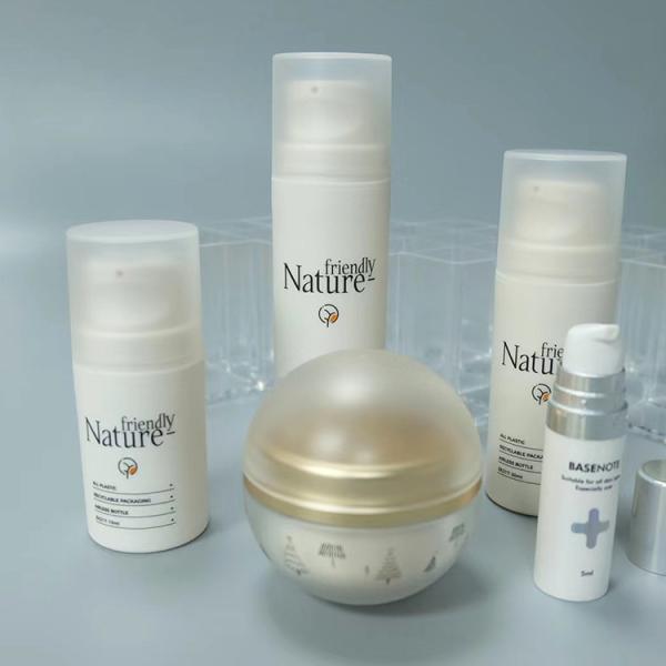 JL-AB105C All Plastic Mono Airless Containers Cosmetics 15ml With Snap On Sealing