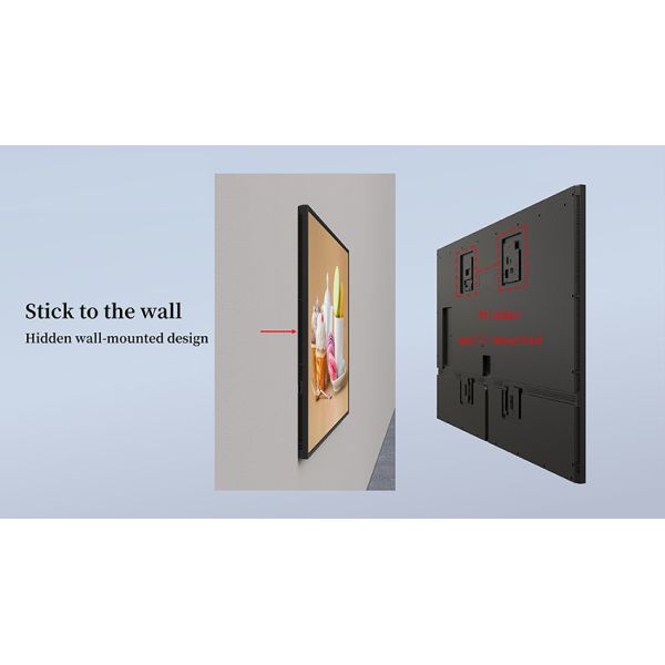 43‑Inch Zero‑Distance Wall‑Mounted Digital Signage Display, Commercial Wall‑Mount LCD Advertising Screen & Monitor