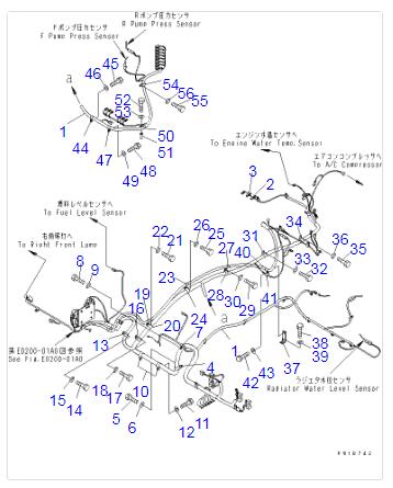 монтажная схема 20И-06-31611 ПК200-7 ПК220-7 внешняя главная для частей экскаватора КОМАТСУ ПК200 ПК220 ПК270