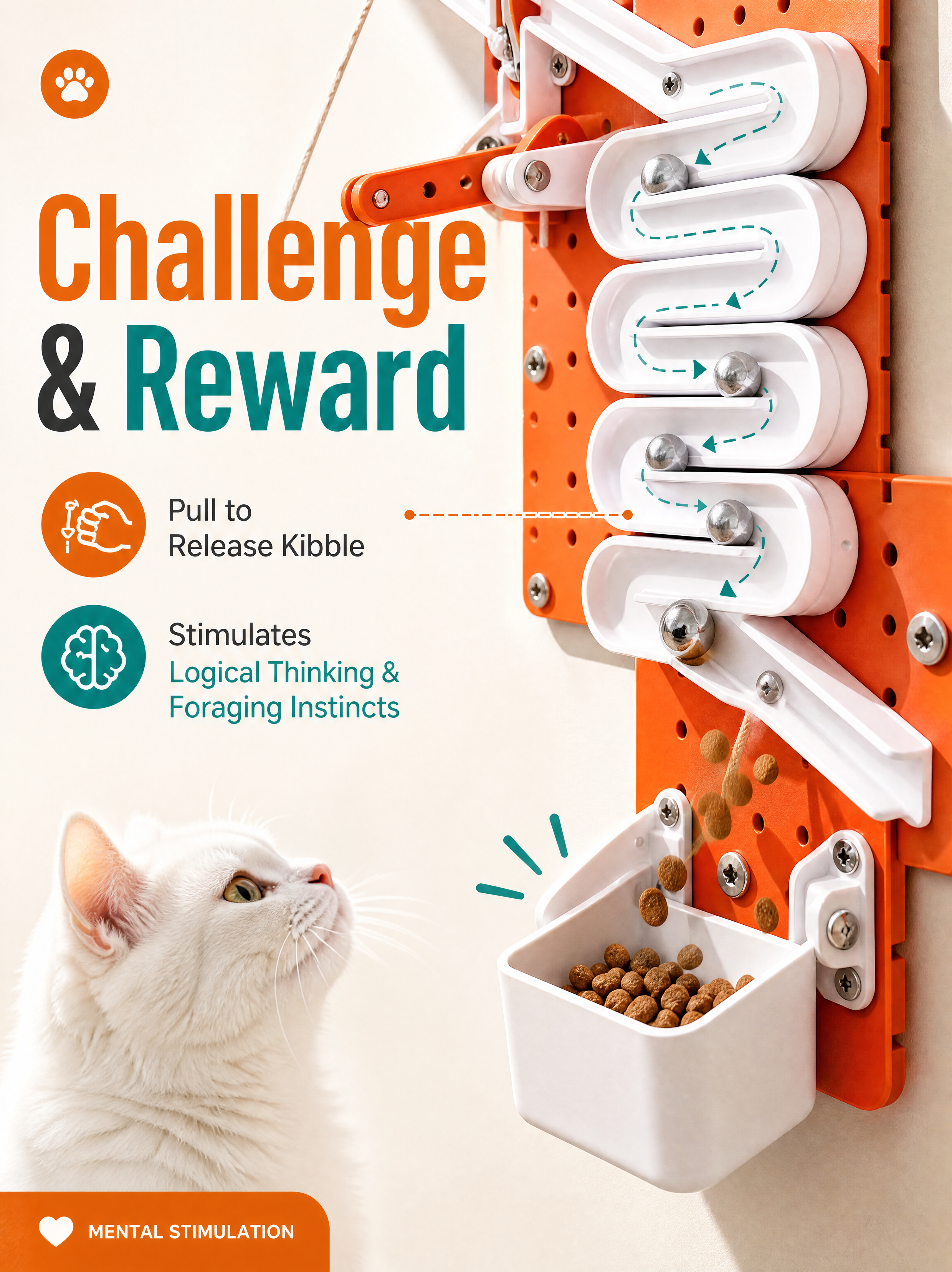 Marble Maze Cat Treat Puzzle Wall Mount Enrichment Toy 3d Printed Cat Accessories