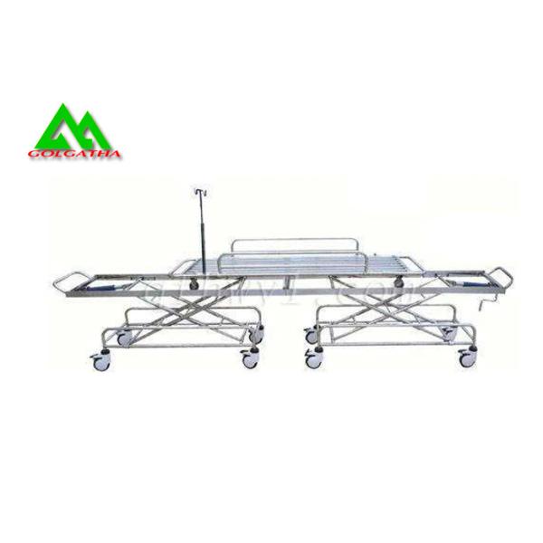 Stretcher Hospital Bed With Wheels Emergency Room Equipment Stainless Steel